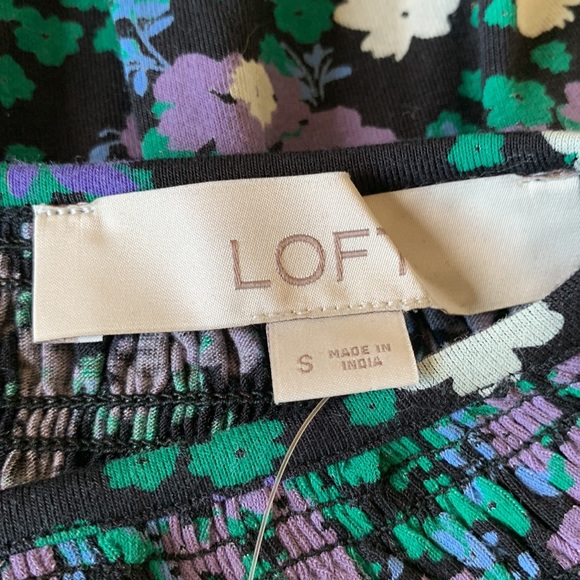 LOFT  Floral Smocked Flounce Dress - Size Small - Picture 11 of 14